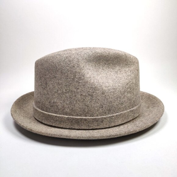 Stetson Gray Grey Wool Hat Size 7 1/8 Damaged Interior Leather Band Made in USA - Picture 5 of 13